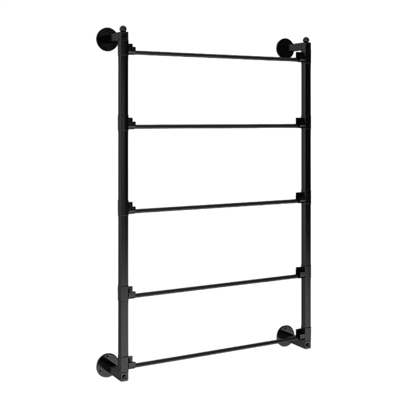 Ribbon Organizer Wall Mount Display Rack Metal Necktie Holder Scarf Rack for Craft Room Wrapping Paper Vinyl Rolls Retail Stores Zpaxo Black