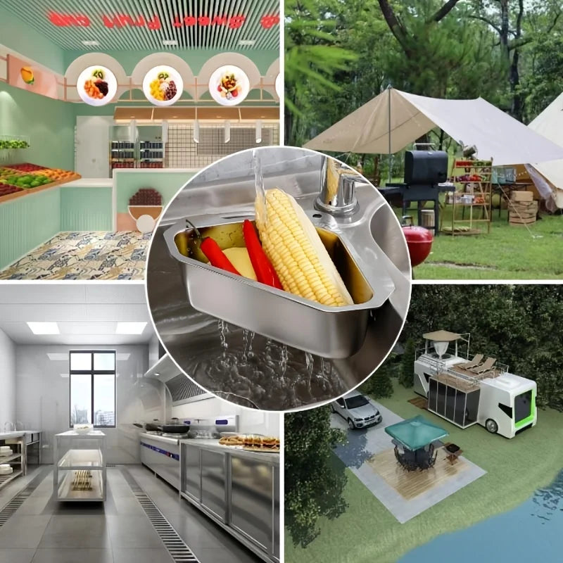 1pc 304 Stainless Steel Triangle Sink Strainer Basket Kitchen Leftover Food Catcher Drain Filter Rack Mesh Colander Organizer Zpaxo