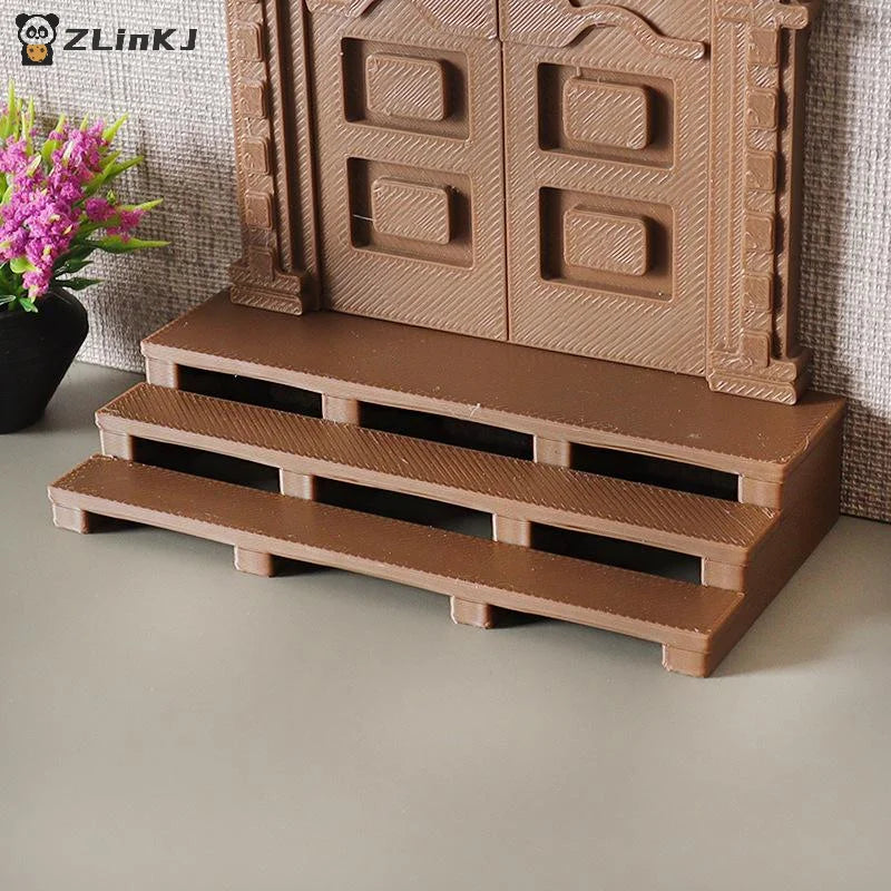 ▶1Pcs Dollhouse Staircase Model Mini Simulation Dolls House DIY Micro Landscape Outdoor Stair Decoration Furniture Accessories Zpaxo
