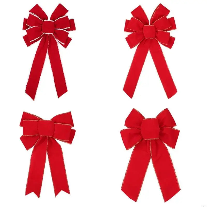 Durable Red Christmas Ribbon Loop Design Decoration Crafting Accessory