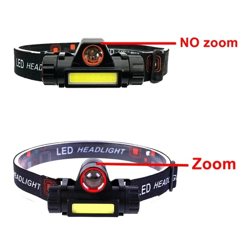Rechargeable LED Headlamp – XPE COB Dual Light & Tail Magnet Rechargeable Headlamp Zpaxo
