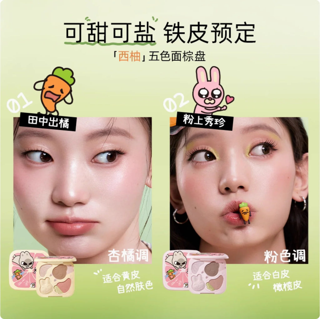 Little Ondine 5 Colors Eyeshadow Palette Multiple Cute Carton Matte Zpaxo