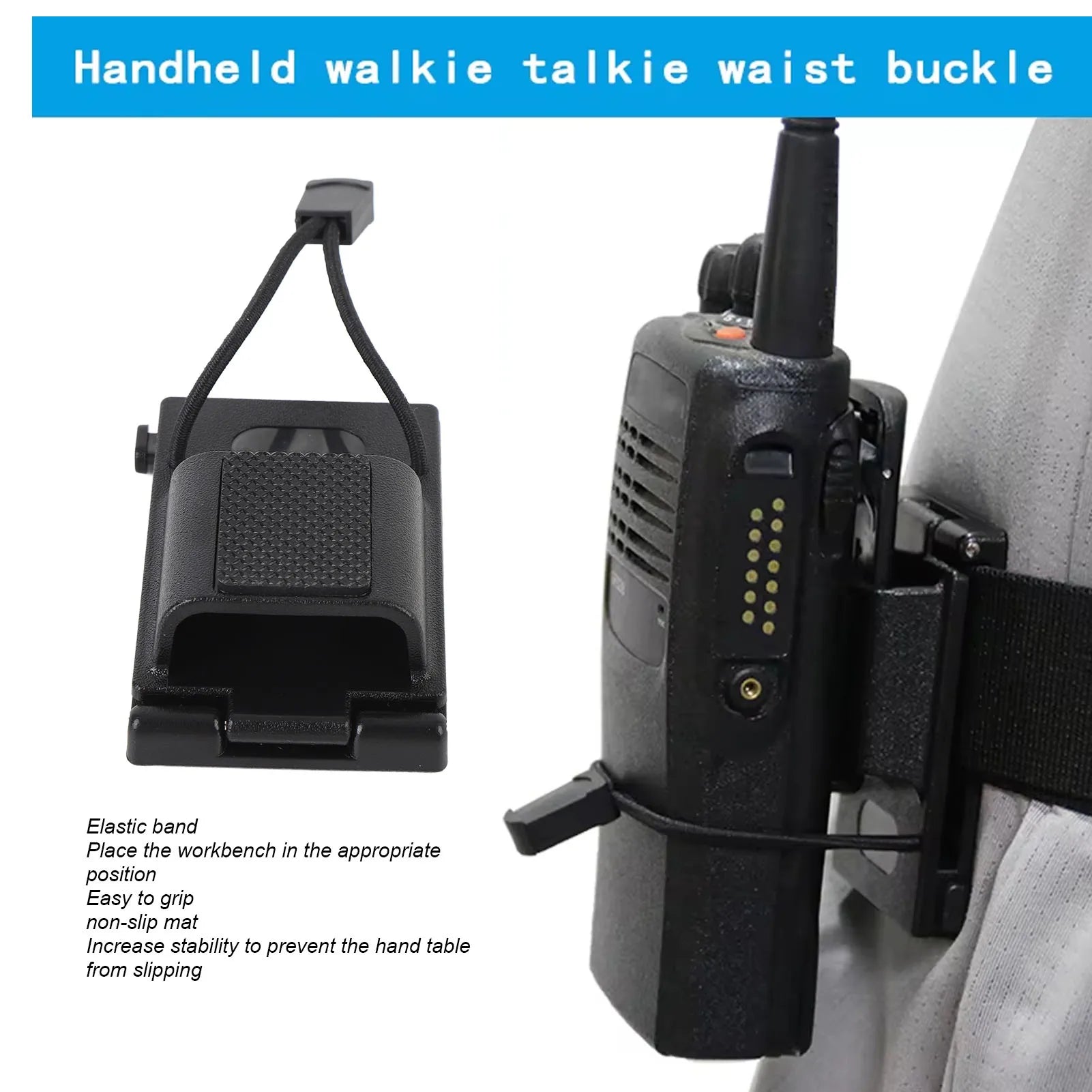 Radio Carry Holster Compact Secure Belt Anti Slip ABS Duty