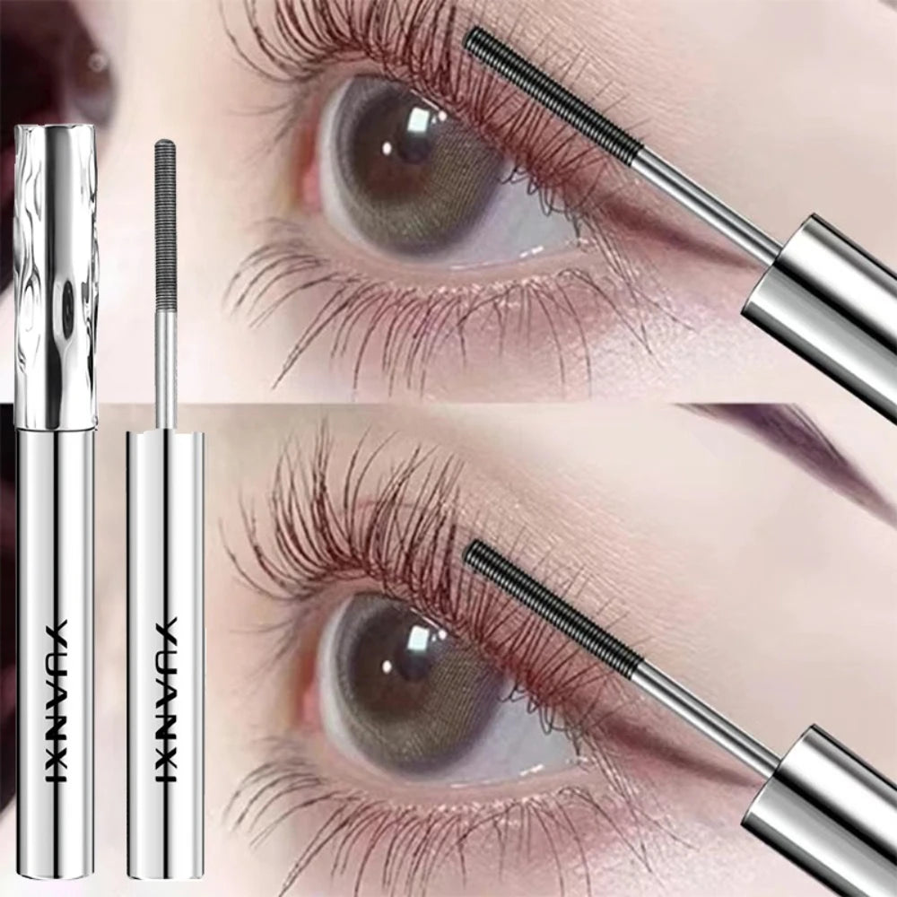 Steel Tube Mascara-Special Spiral Brush,Waterproof LongLasting Silk Fiber Mascara,keep Each Eyelash Curled for aLong Time Makeup Zpaxo