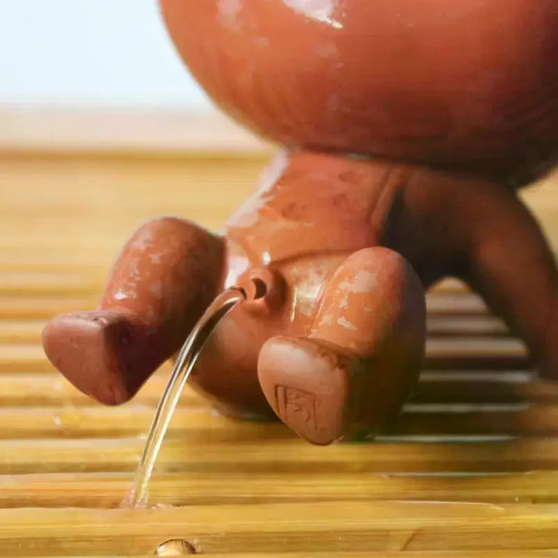 Cute Purple Sand Urine Boy Tea Pet Household Can Raise Tea Table Ornaments Fun Peeing Doll Tea Toy Set Accessories Zpaxo