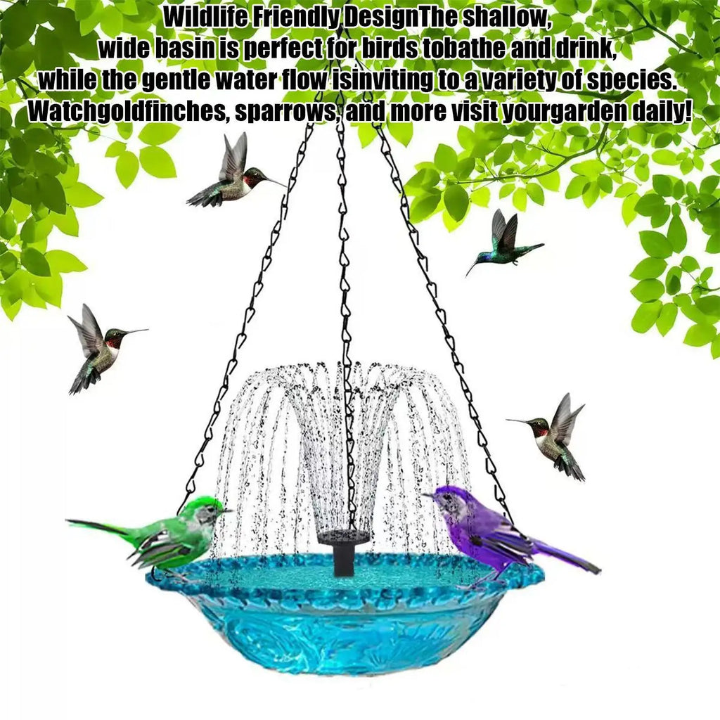 Bird Bath Water Fountain Solar Powered Cascading Feeder Outside Birdbath Fountain For Patio For Garden Yard Balcony Landscaping Zpaxo