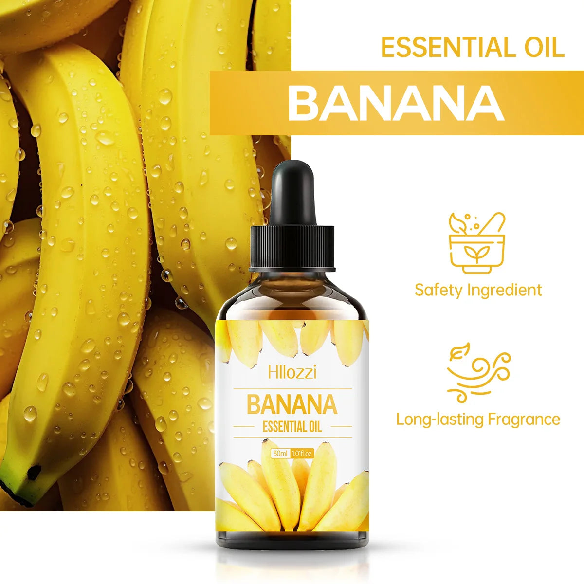 30ml banana essential oil brightens skin, moisturizes, repairs hair, aromatherapy humidifier soap, multifunctional essential oil Zpaxo