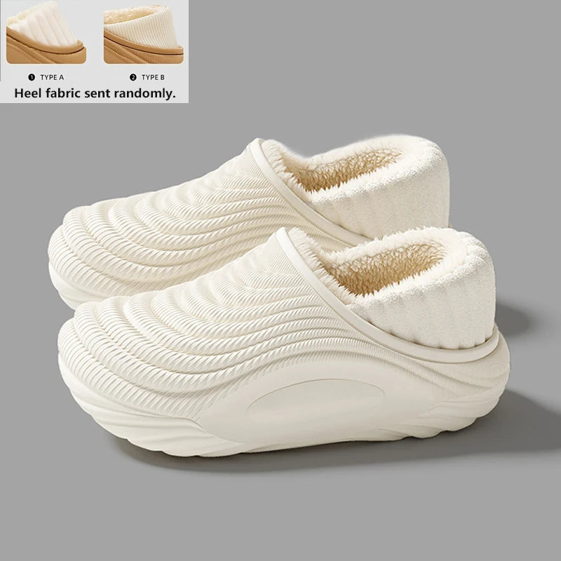 Warm Plush Waterproof EVA Indoor Slippers Women Winter Soft Thick