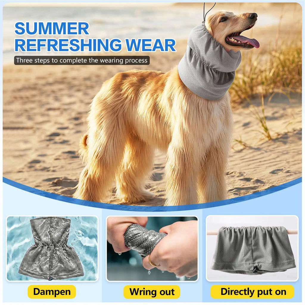 Dog Cooling Snood Non-slip Comfortable Breathable Adjustable Collar