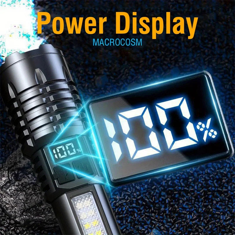Mikenoon Rechargeable LED Flashlight – COB Side Light & Zoom LED Flashlight Torch Zpaxo