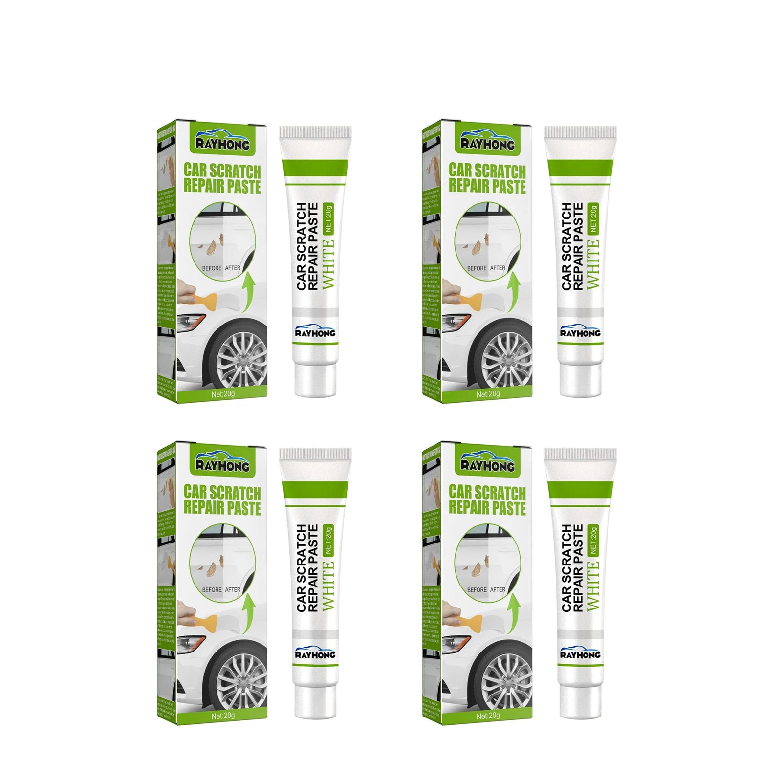 RayHong Fiberglass Repair Paste | Quick Dry, Long Strand Fiber 20g Fiberglass Repair Paste Zpaxo 4sets boxed