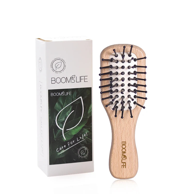 Portable Pocket Hair Comb Mini Hair Brush Salon Styling Small Travel Wide Tooth Comb Wood HairBrush Airbag Head Massage Brush Zpaxo