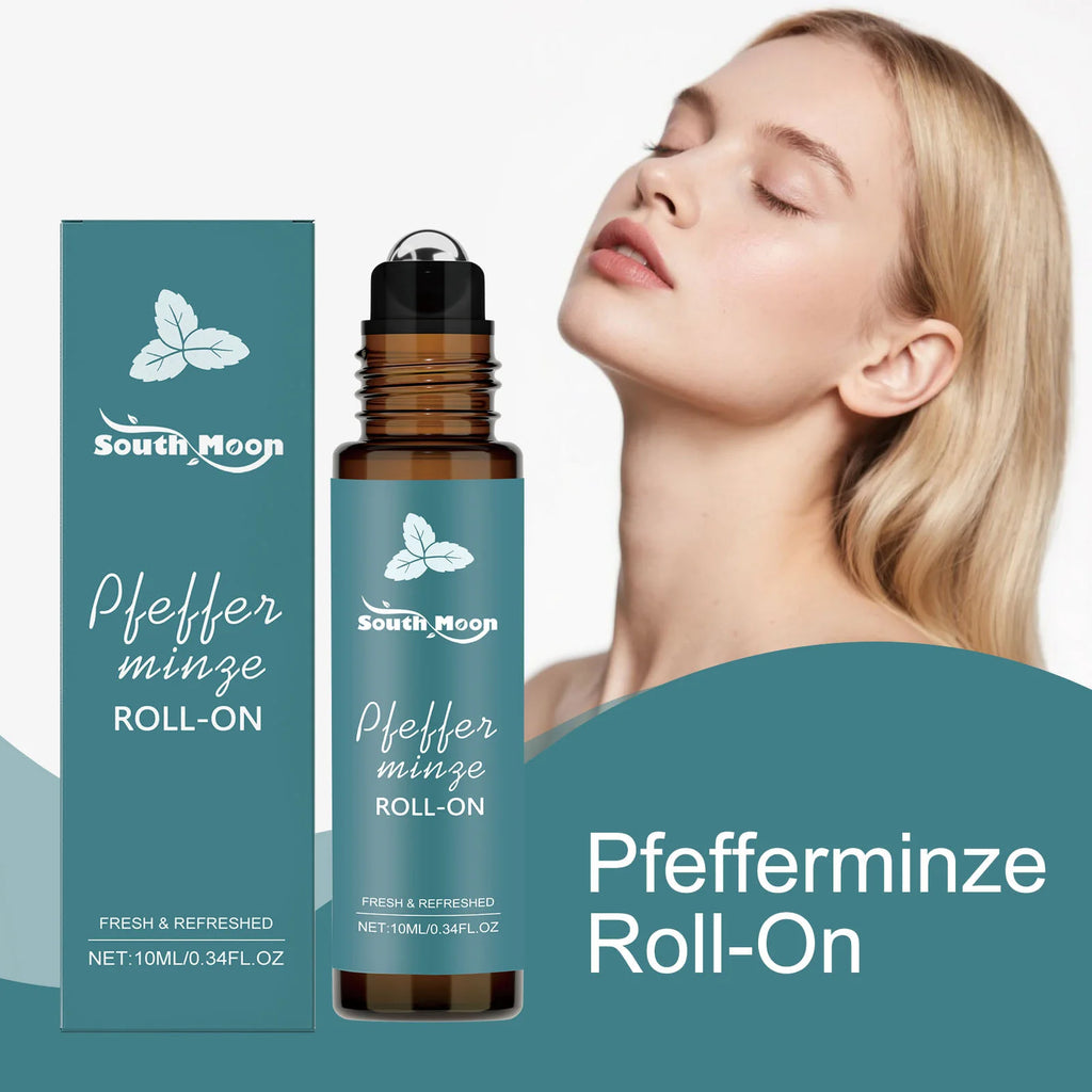 Peppermint Roll-On Essential Oil | Portable Fragrance & Massage Essential Oil Roll-On Zpaxo