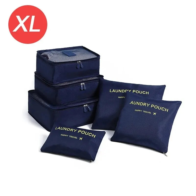 Home Travel 6-piece Clothing Storage and Organizing Bag Thickened Cosmetics Storage Bag Foldable Business Travel Storage Bag Zpaxo XL-navy