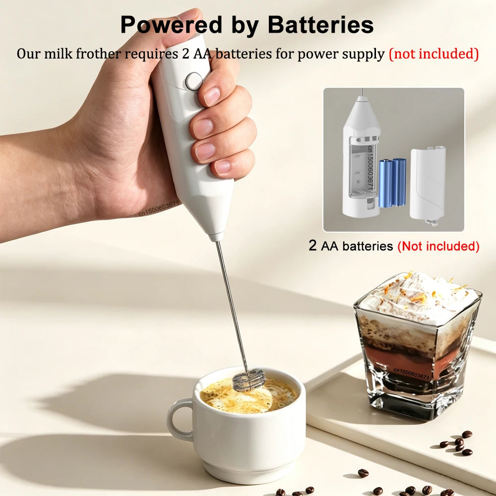 Electric Milk Frother Egg Beater Mini Handheld Coffee Whisk Mixer