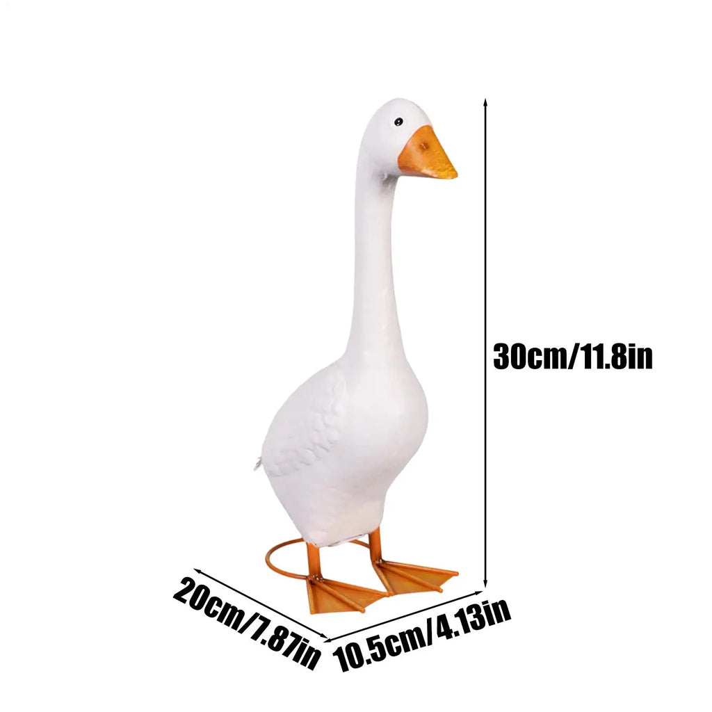 Porch Goose Statue 30cm/11.8 Inch Resin statue Goose Decor for Porch Outdoor Garden Yard Lawn Patio Entryway Farmhouse Zpaxo