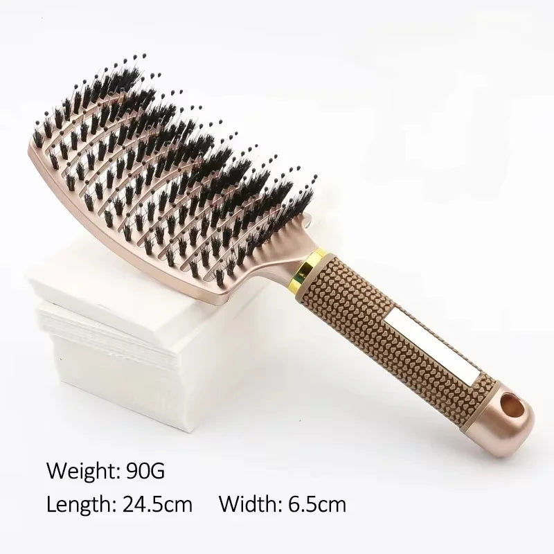 Anti-Static Detangling Hair Brush – Wet & Dry Massage Comb Detangling Hair Brush Zpaxo SZ01-Gold