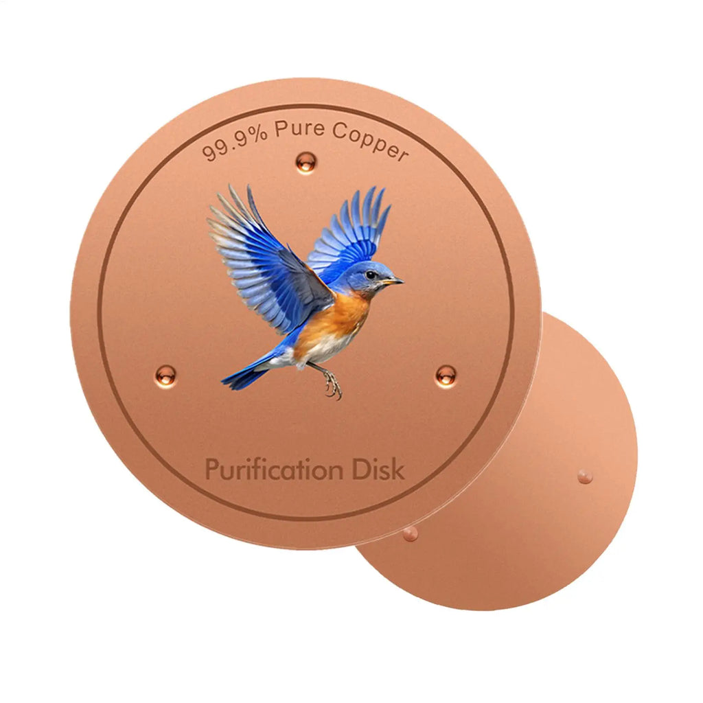 Copper Metal Bird Bath Purifier Disc | Triple-Point Support Bird Bath Accessory Zpaxo