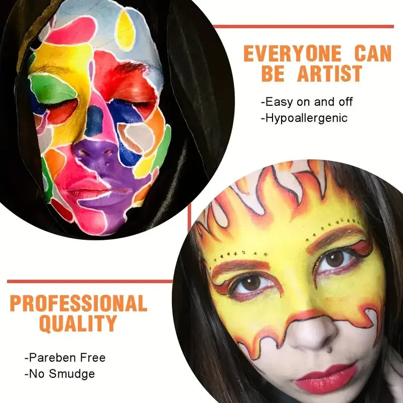 Facial Body Paint Palette Non-toxic Rainbow Water-soluble Festival Zpaxo