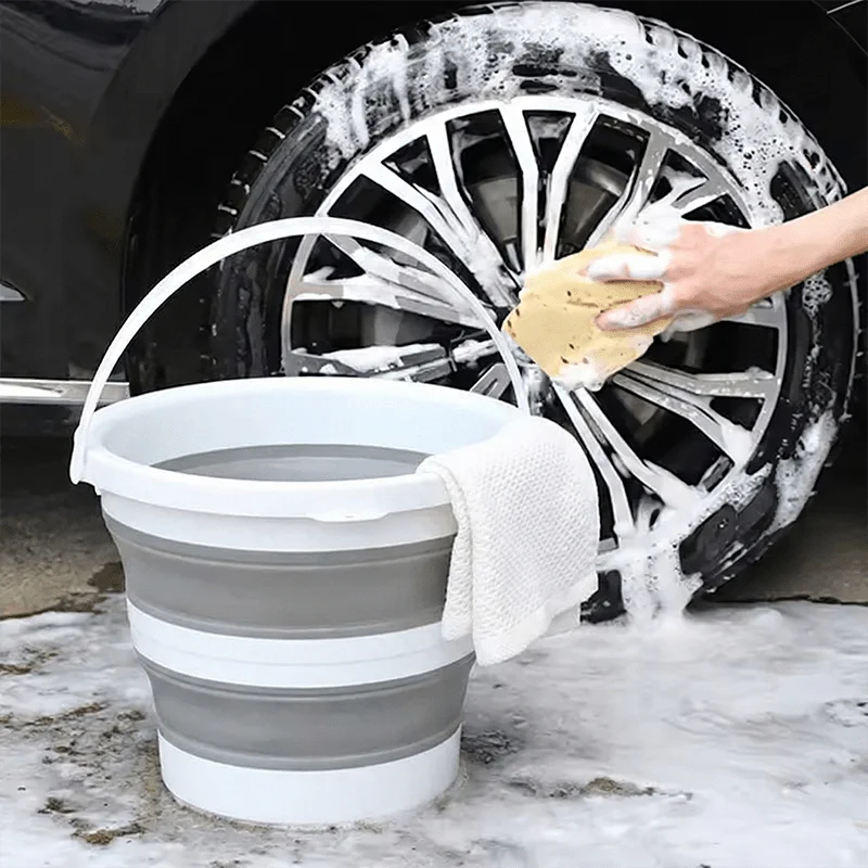 Space-saving Collapsible Cleaning Bucket Sturdy Handle Design