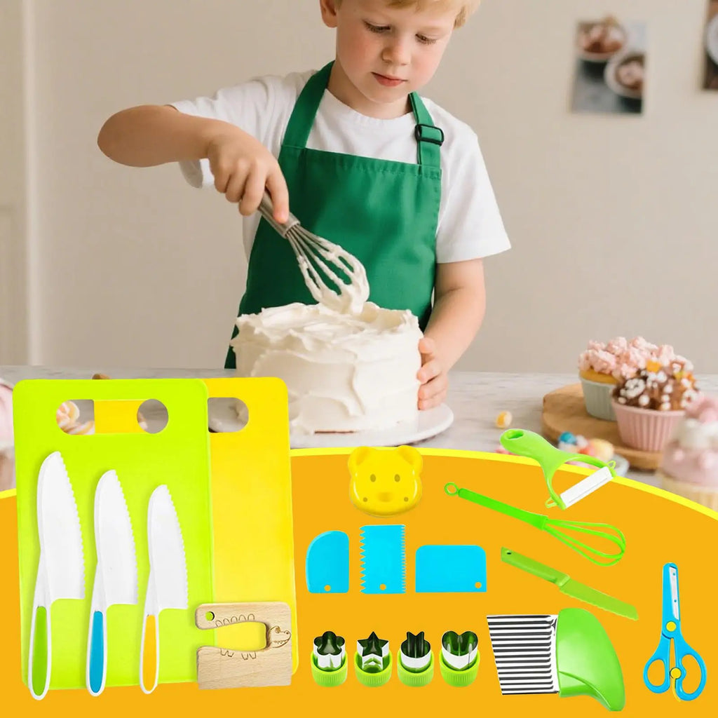 Kids Cooking Sets 19 Pieces Kitchen Toy Set Pretend Play Game Realistic Cooking Kit For Boys Girls Preschool Homeschool Zpaxo