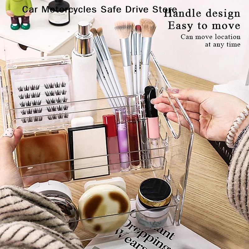 CMThree-Layer Transparent Multi-functional Desktop Storage Rack