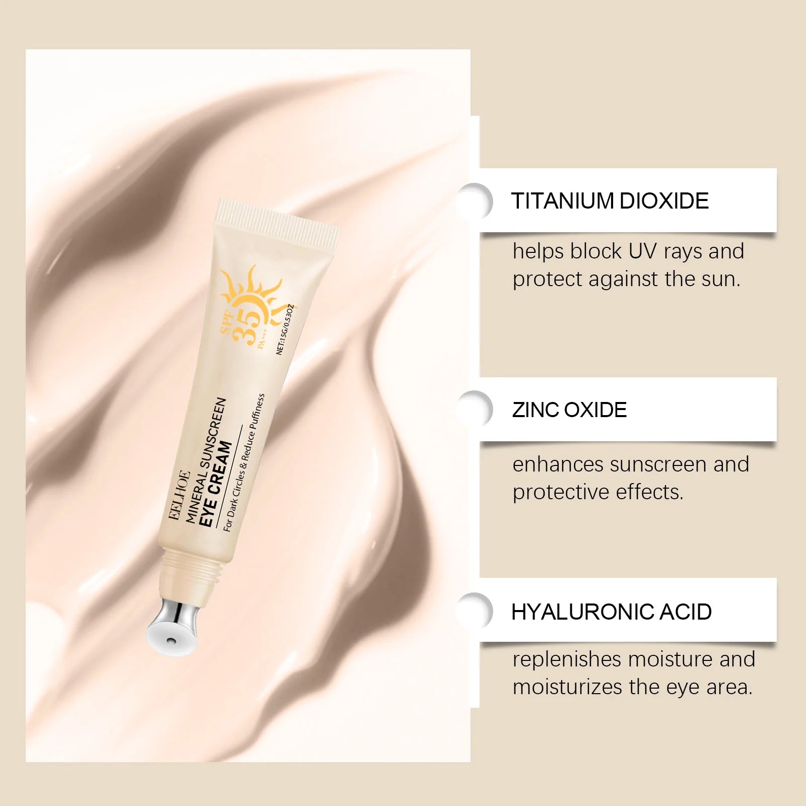 Eelhoe SPF 35 Eye Cream – Sun Protection & Concealer SPF Eye Cream Zpaxo