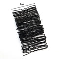 5 6 U-shaped Wavy Hair Clips Bobby Pin Barrette Salon Grip Black