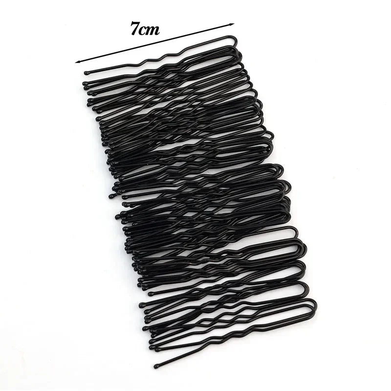 5/6/7cm U-Shaped Wavy Hair Clips Bobby Pin Barrette Salon Grip Black Metal Hairpins DIY Bridal Hairstyle Women Hair Accessories Zpaxo 7cm 500pcs