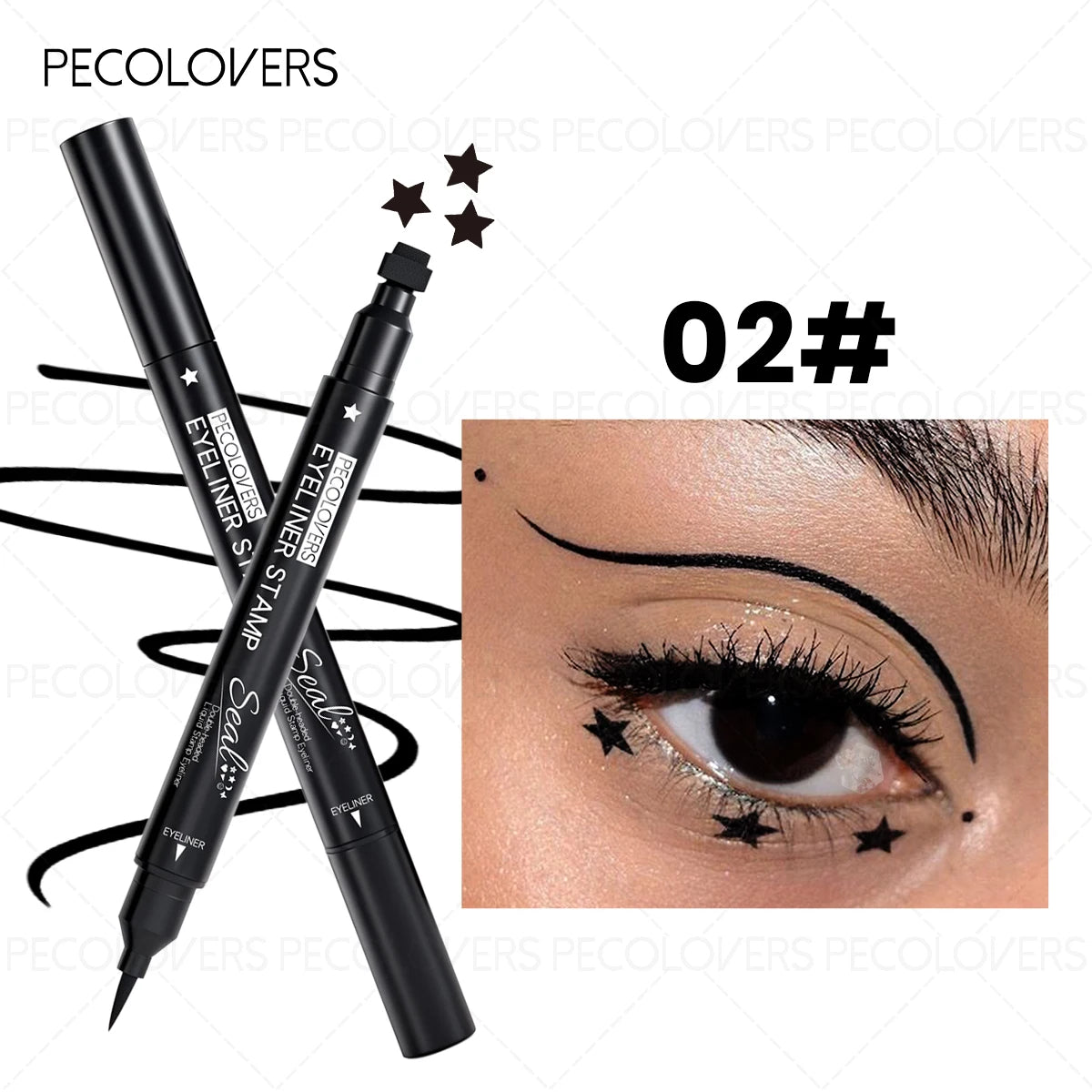 Waterproof & Quick-dry Liquid Eyeliner Pencil,Smudge-proof Eyeliner,Eye Makeup For Parties, Maligras, Music Festivals Zpaxo 02