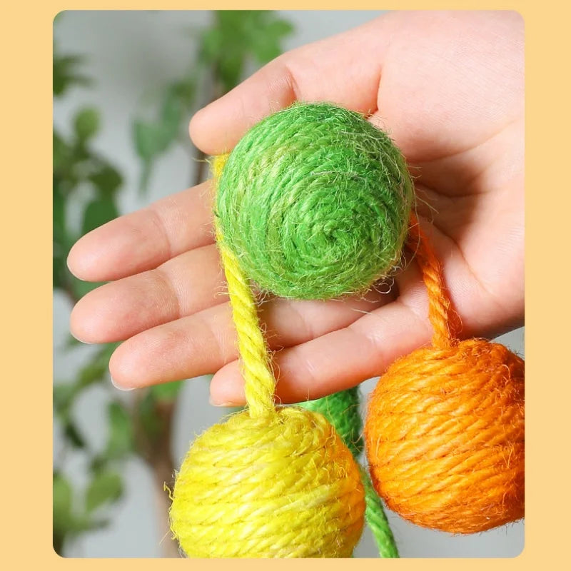 Random Cat Toys Sisal Balls Grinding Teeth Sharpening Claws Hangable