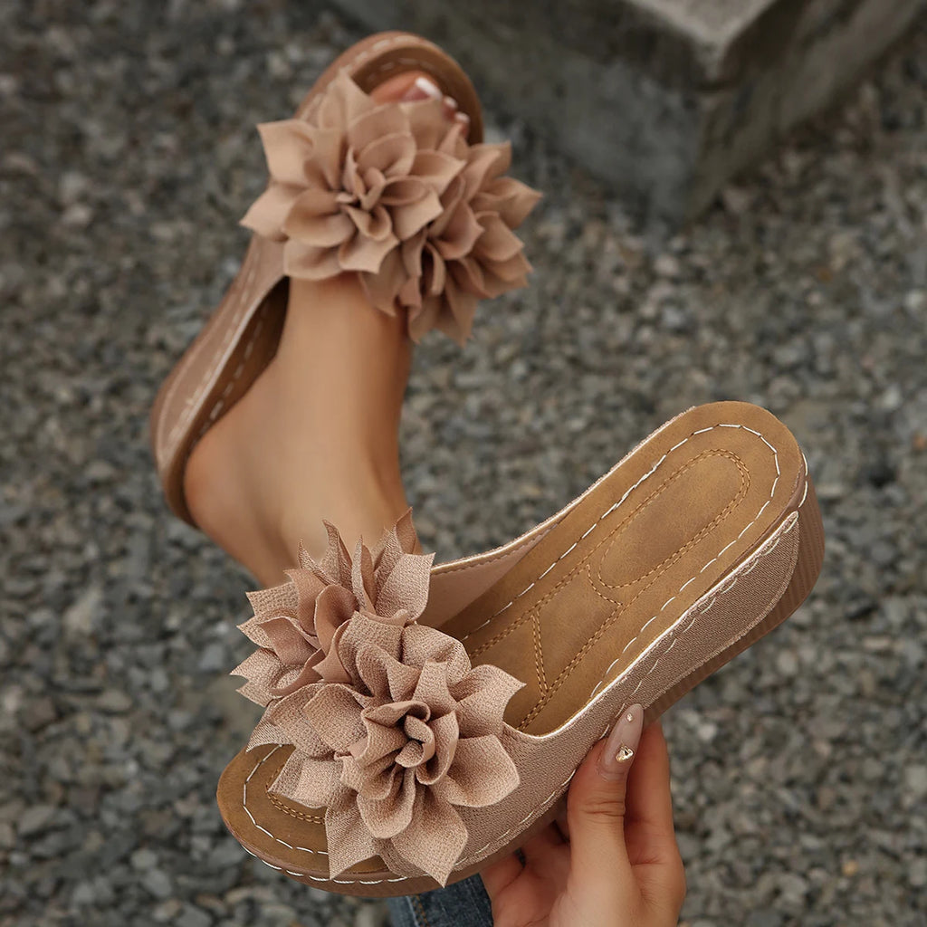 2026 Women Wedges Sandals Summer Walking Slip Fashion Woman Shoes Zpaxo Brown 42