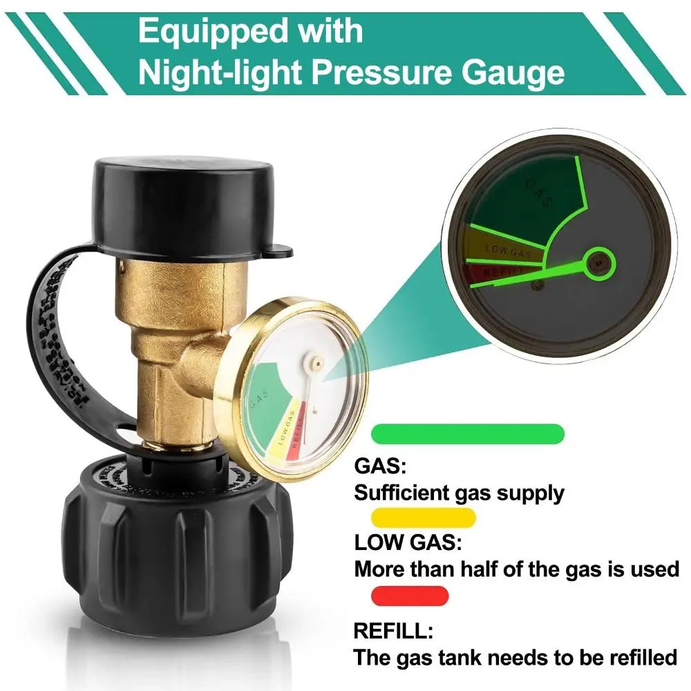 Adjustable Propane Tank Connector QCC1 Dustproof Refill Adapter Brass Zpaxo
