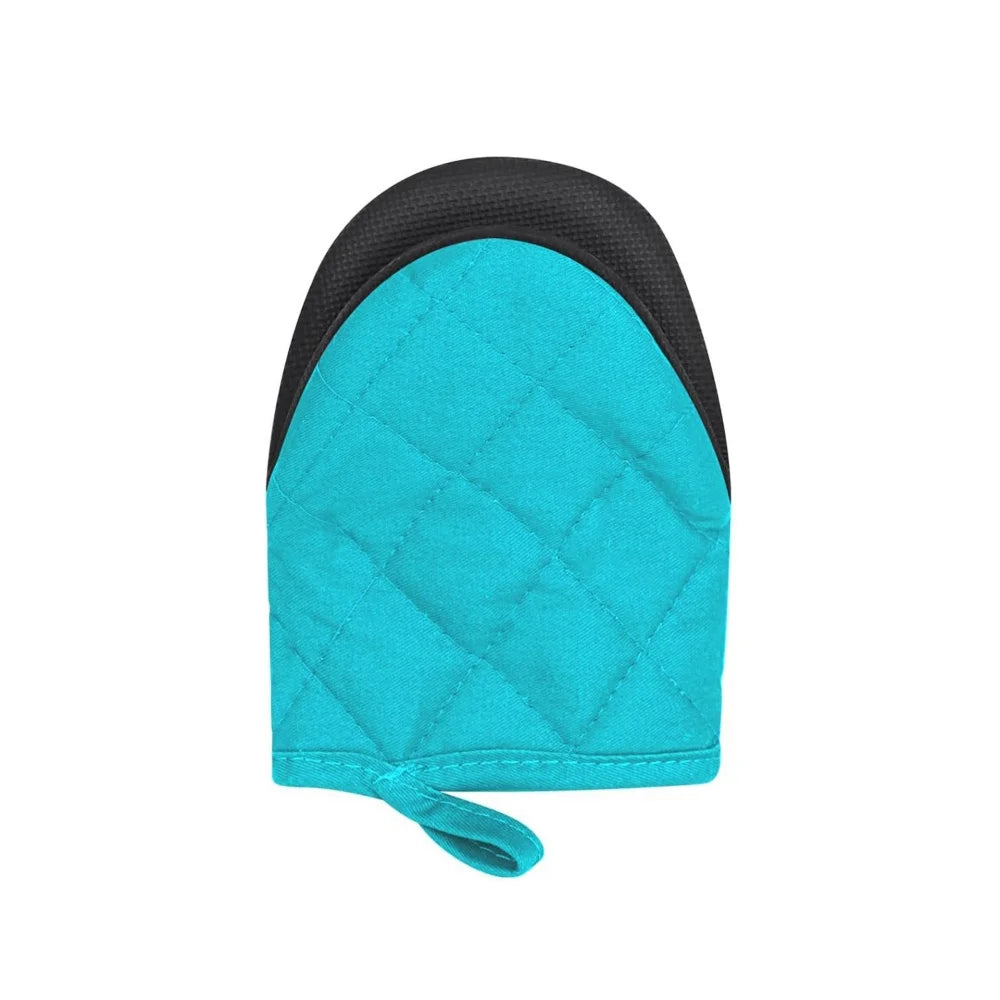 Short Oven Mitts Silicone Kitchen Gloves Heat Resistant 500 Non Slip Zpaxo blue 1pcs