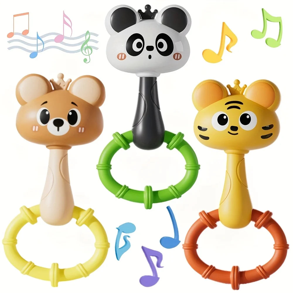 Bear Tiger Hand Chime Toy Learning Sensory Music Sound Fine Motor