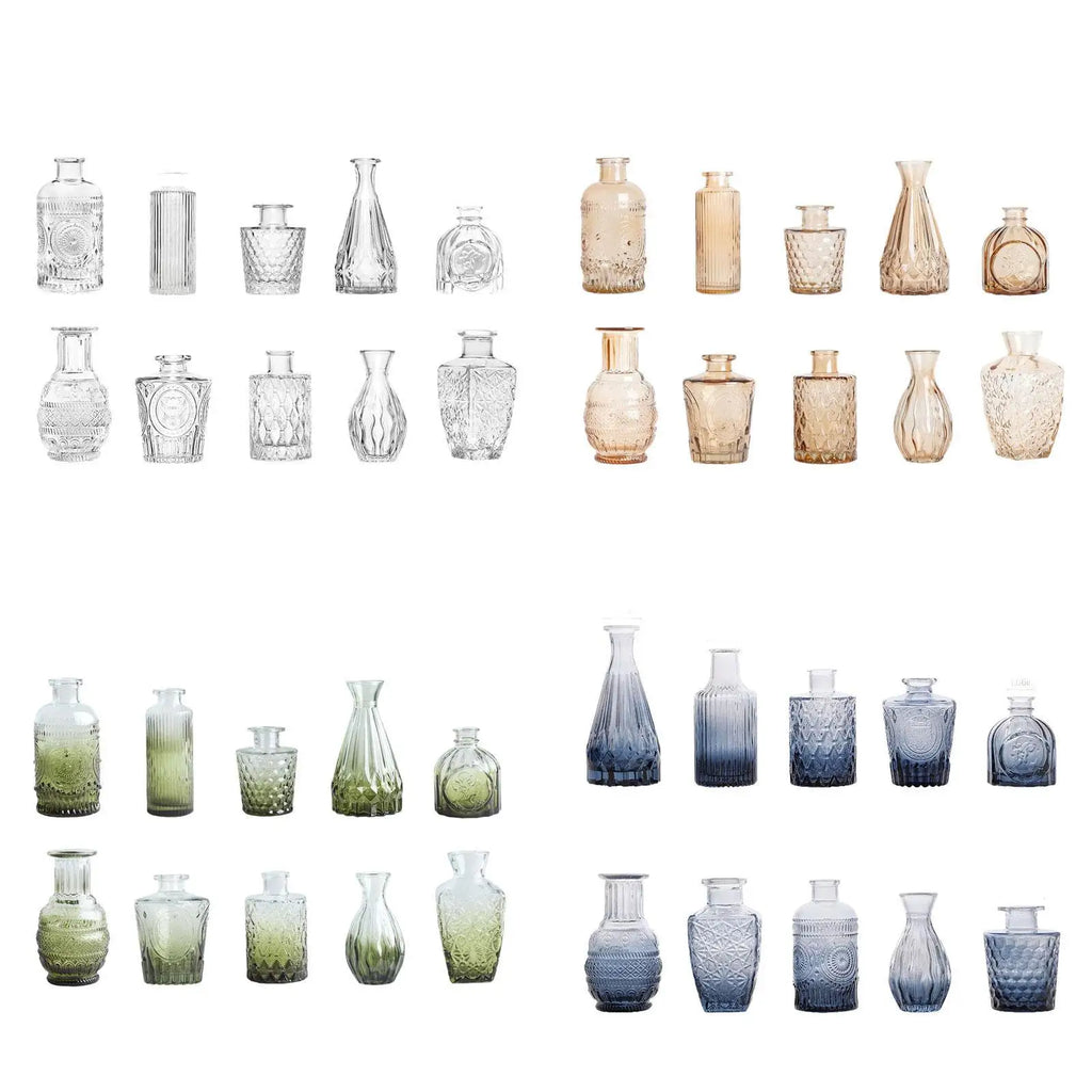 10Pcs Glass Bud Vases Cute Mini Flower Vases Centerpieces Fashion Home Decor Zpaxo