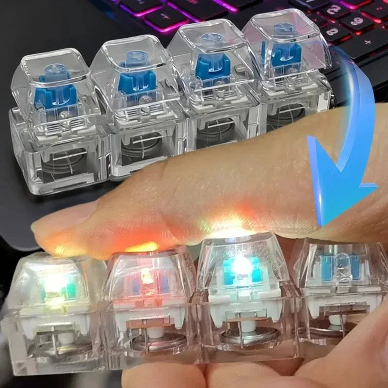 Light Up Keyboard Key Keychain Stress Relief Fidget Toy Clickable