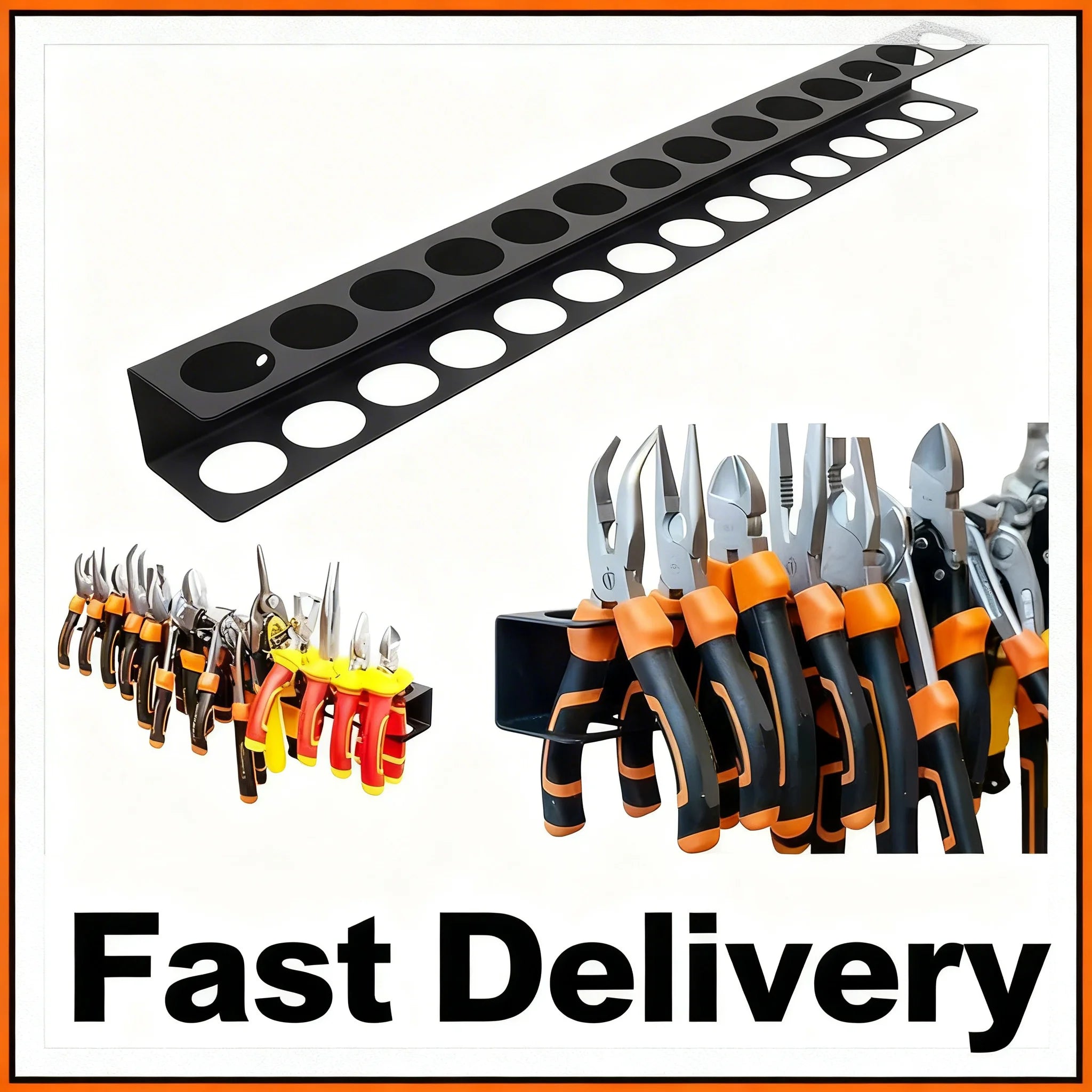 14-Hole Wall-Mounted Screwdriver & Tool Organizer Rack Tool Storage Rack Zpaxo
