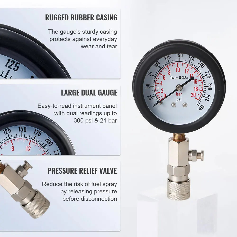 Gasoline Engine Compression Meter M10 M12 M14 M18 Adapter Pressure