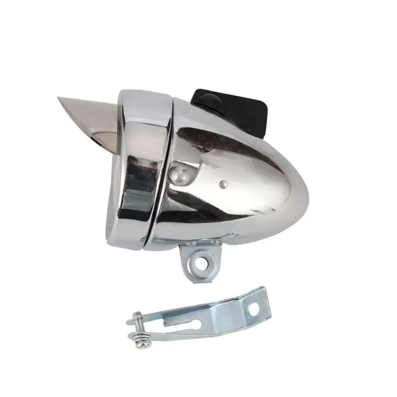 New Retro Bright Classical Cool Bicycle Headlight Vintage Design Bike Metal Case Chrome Steel LED Light Night Riding Safety Zpaxo Silver