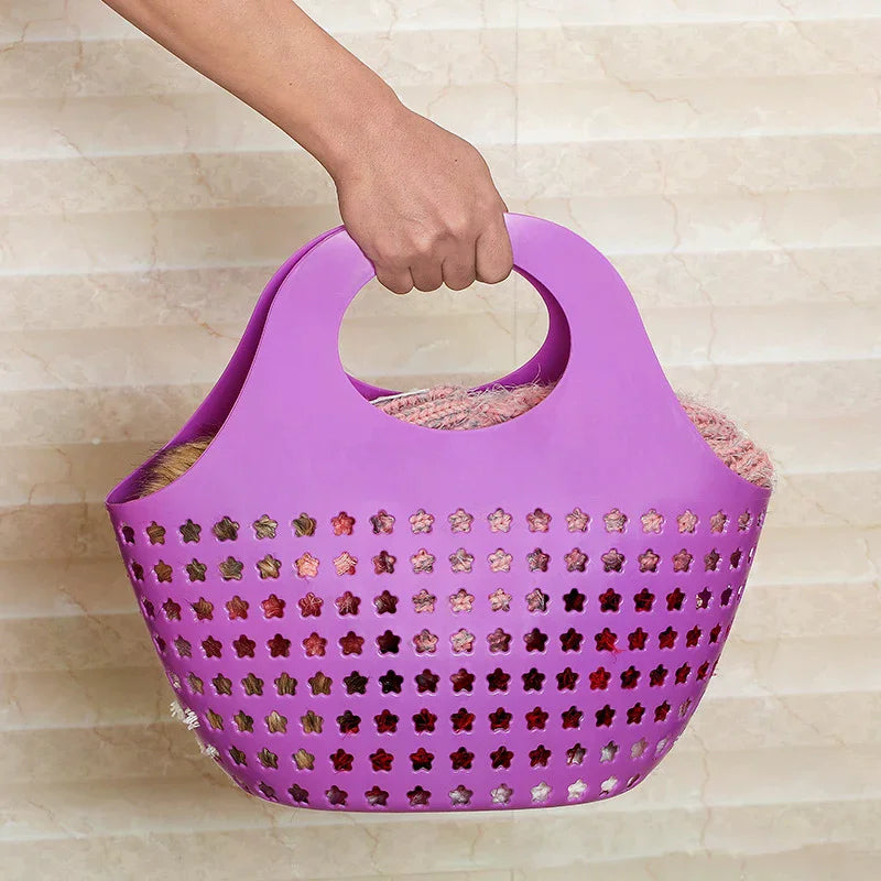 Home Handheld Basket For Bathing Vegetables And Fruits Storage Hollow Out Washbasin Storage Basket Zpaxo