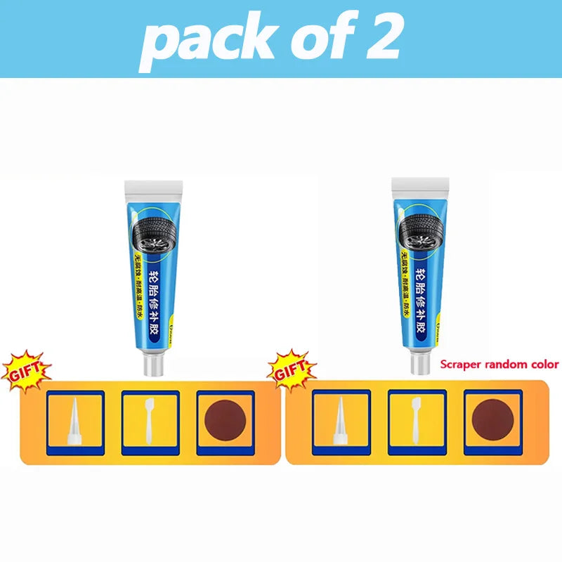 Tire Repair Black Glue Set Liquid Strong Rubber Wear-resistant Non-corrosive Adhesive Instant Bond Leather Car Tire Repair Tool Zpaxo 2PCS