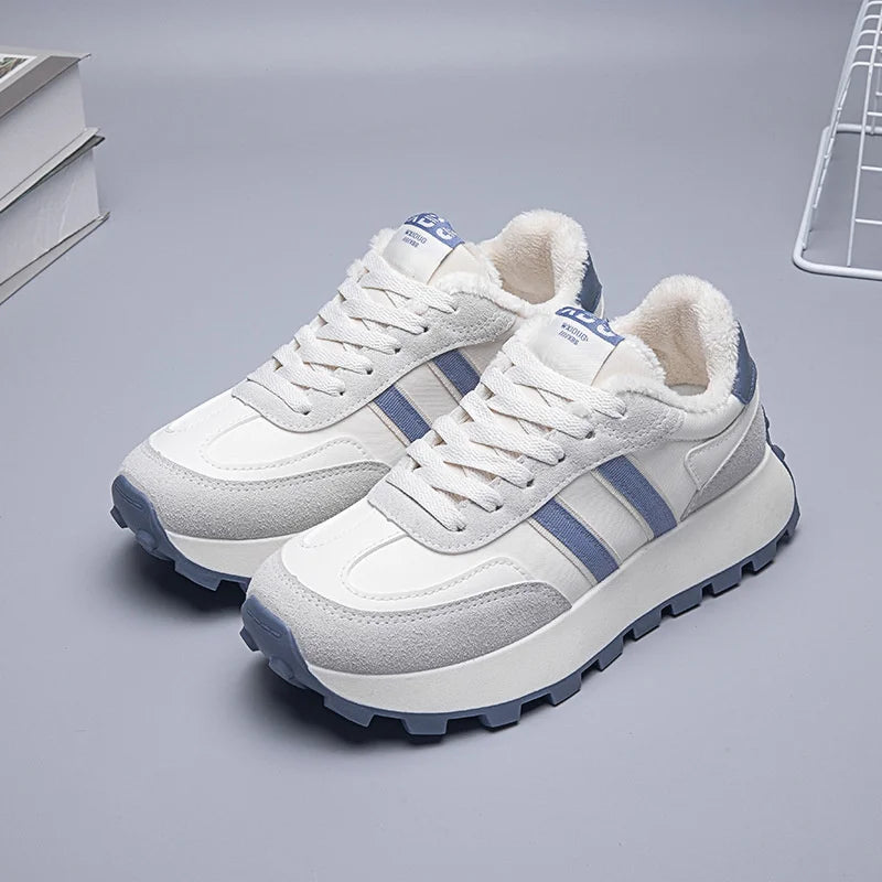 2023 Autumn Winter Fashion Women Sneaker Luxury Warm Soft Casual Zpaxo Blue 36(Foot 23cm) China Mainland