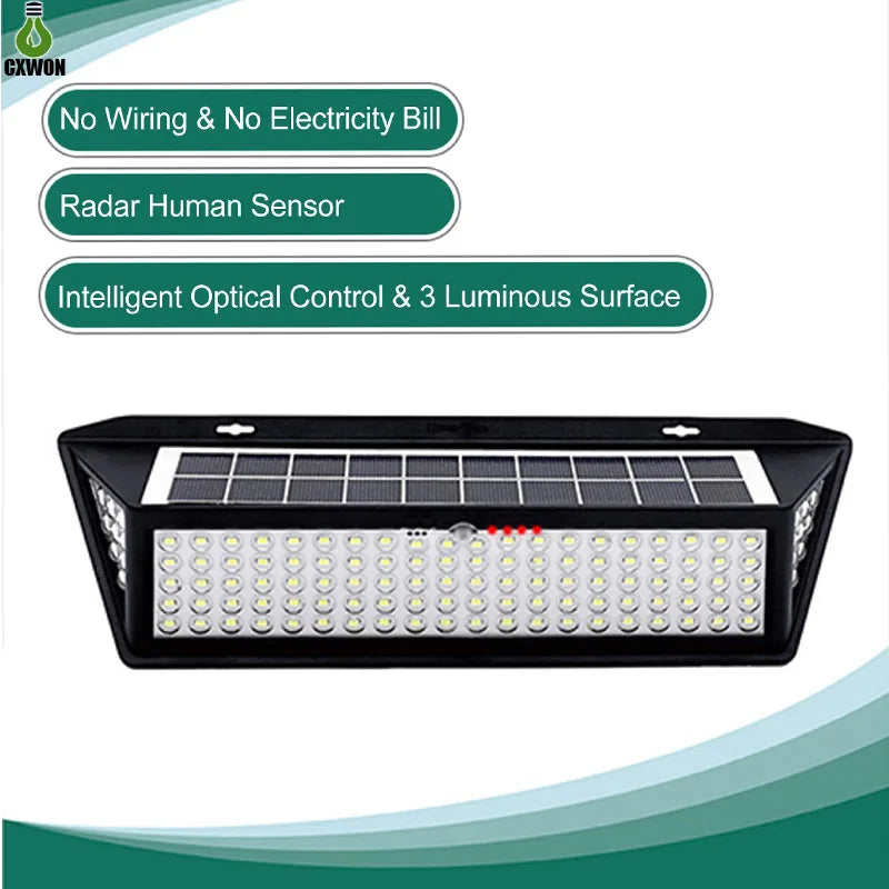 Outdoor Solar Lights 3 Modes Motion Sensor 118 LED Flood Light IP65 Zpaxo