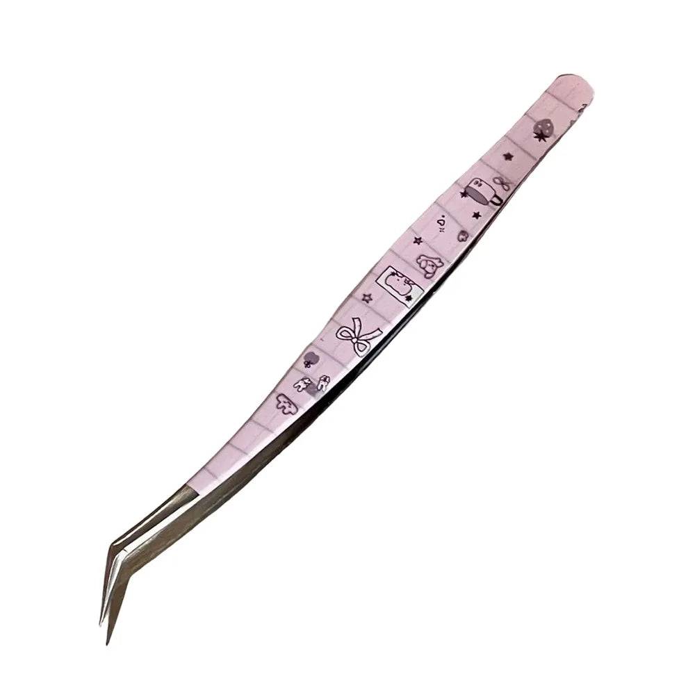 Stainless Steel Curved Stickers Tweezers Precision Cartoon False Zpaxo Style 3