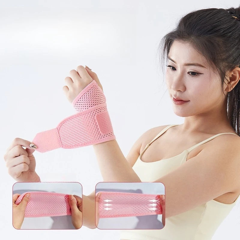 Sports wrist guard fitness wrist sprain badminton tennis winding compression joint fixator wrist guard Zpaxo Pink 1 pairs