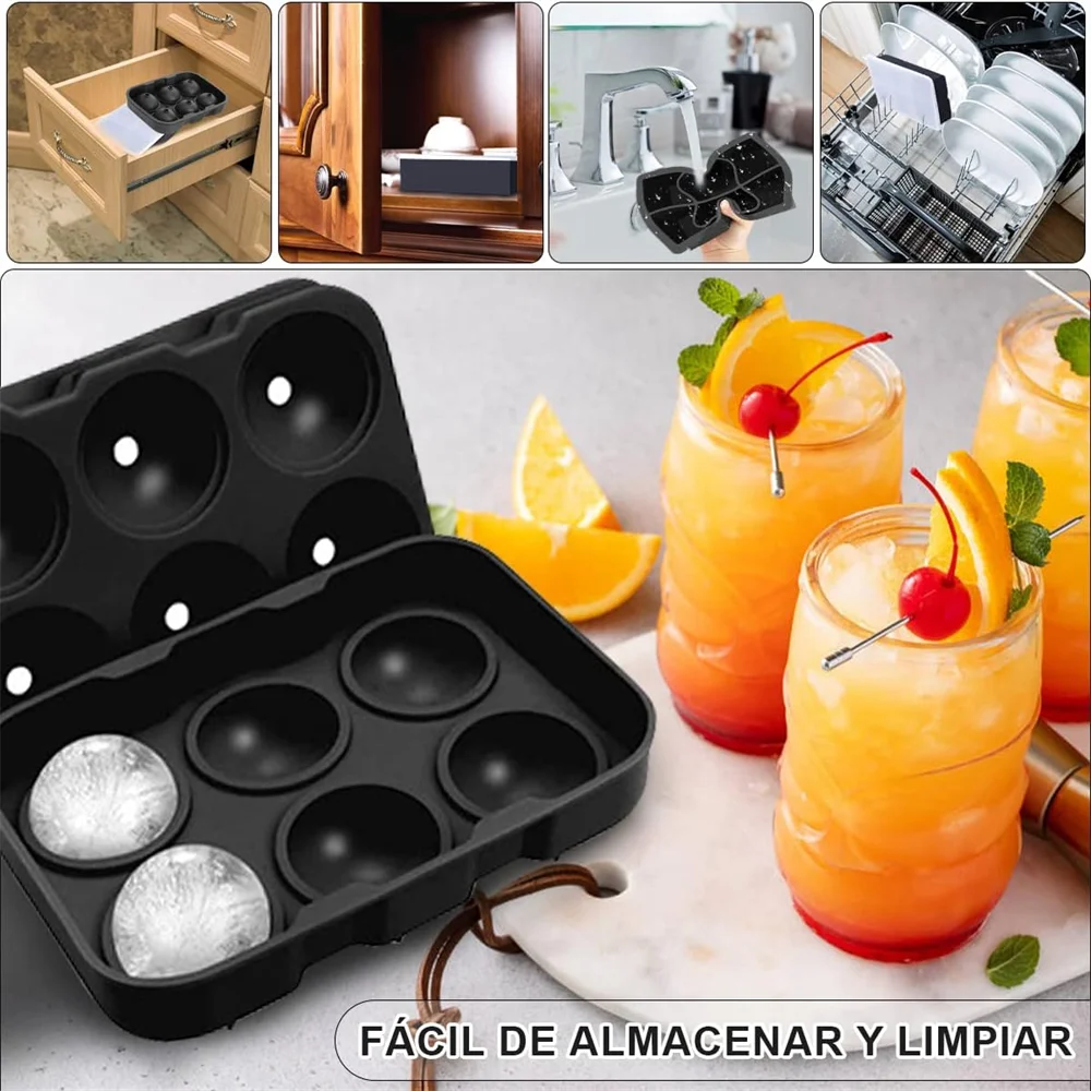Silicone Ice Molds Trays Large Maker Shape Spheres Cubes Perfect Zpaxo