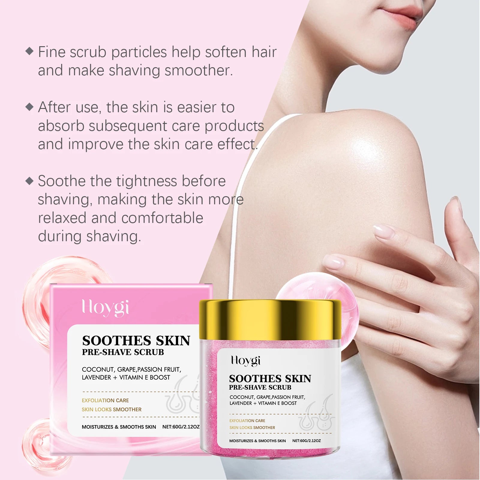 Hoygi Pre-Shave Exfoliating Scrub – Smooth Skin Face & Body Pre-Shave Scrub Zpaxo