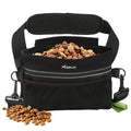 Large Capacity Training Treat Bag 3 Zipper Pockets Magnetic Closure Detachable Snack Pouch Pet Walking Waist Bag Pet Outdoor MTB Zpaxo black