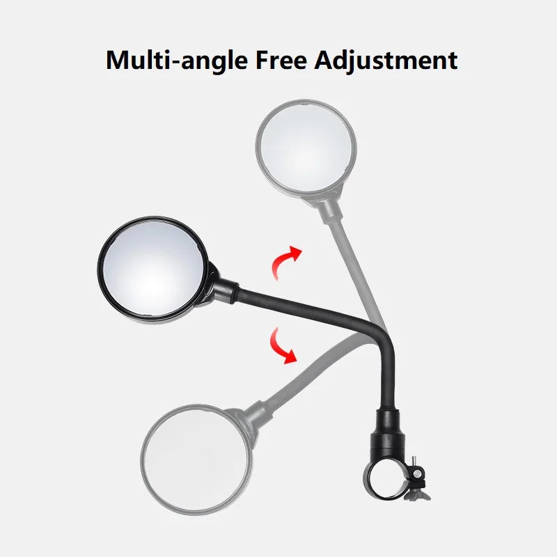 1PC Bicycle Rearview Handlebar Mirrors 360 for Mountain Road Bike Motorcycle Bendable Hose Adjustable Rearview Mirror Zpaxo
